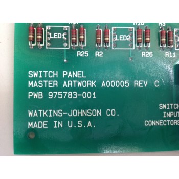 Watkins Johnson PWB 975783-001 Switch Panel PCB
